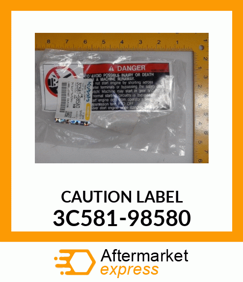 CAUTION LABEL 3C581-98580