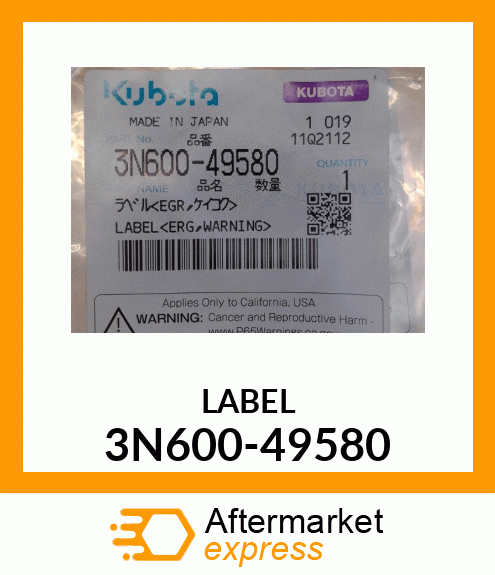 LABEL 3N600-49580