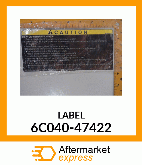 LABEL 6C040-47422