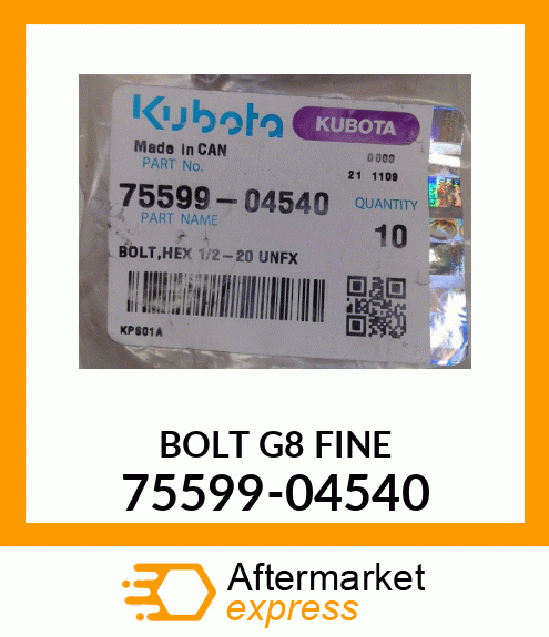 BOLTG8FINE 75599-04540