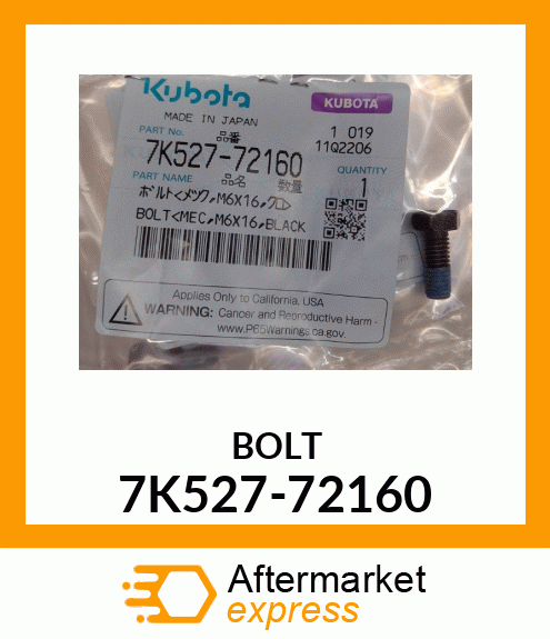 BOLT 7K527-72160