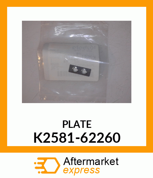 PLATE K2581-62260