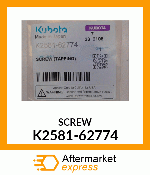 SCREW K2581-62774