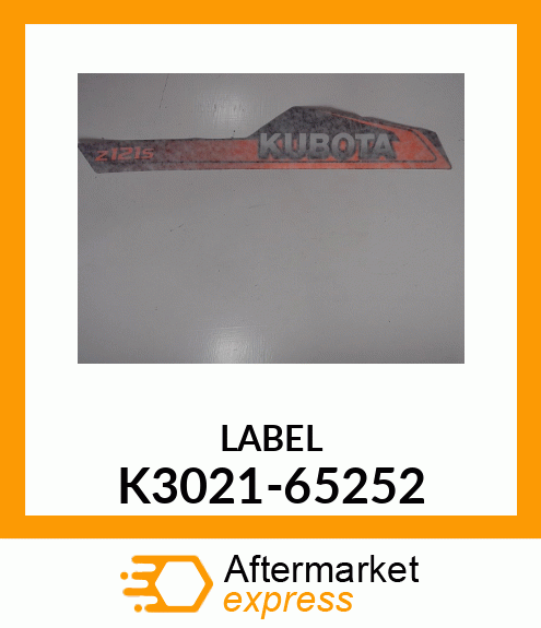 LABEL K3021-65252