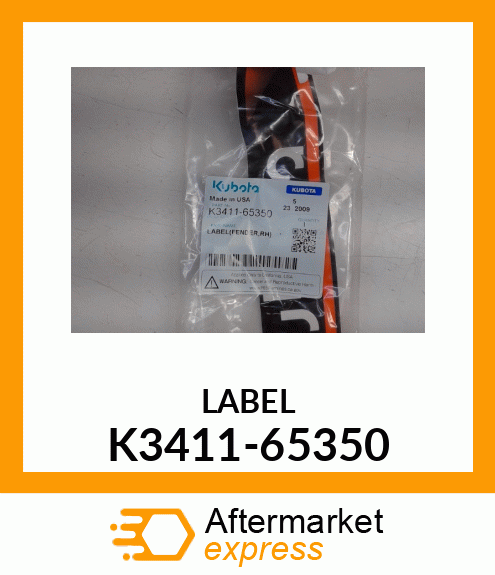 LABEL K3411-65350