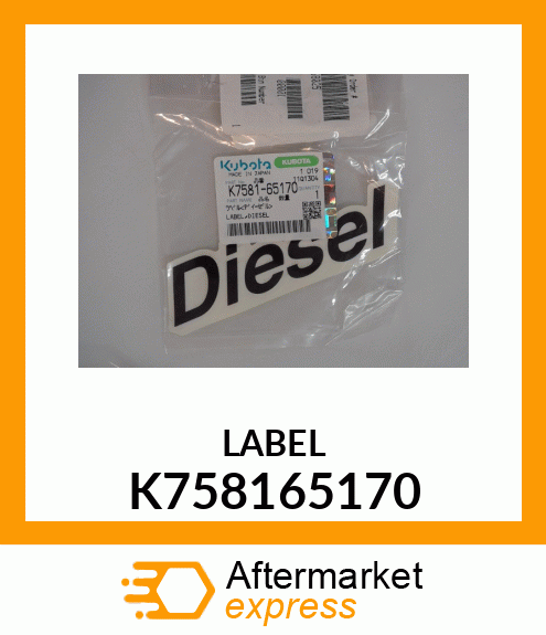 LABEL K7581-65170