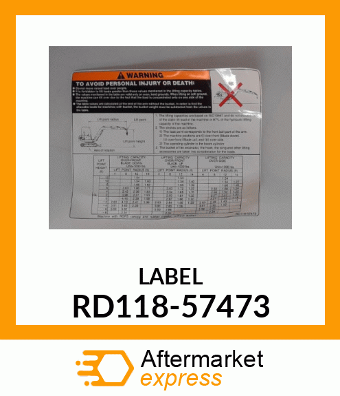 LABEL RD118-57473