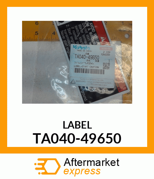 LABEL TA040-49650