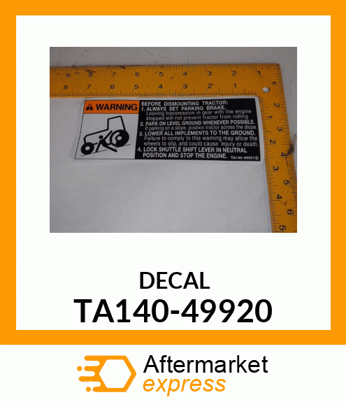 DECAL TA140-49920