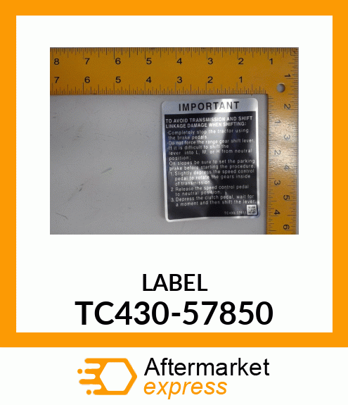 LABEL TC430-57850