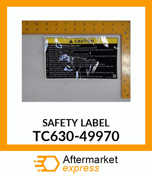 SAFETY LABEL TC630-49970