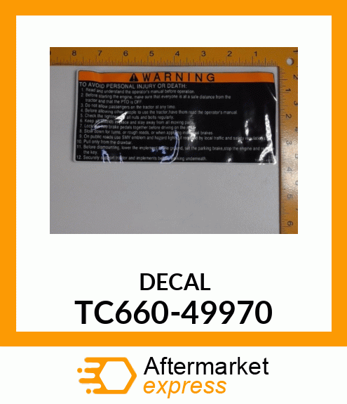 DECAL TC660-49970