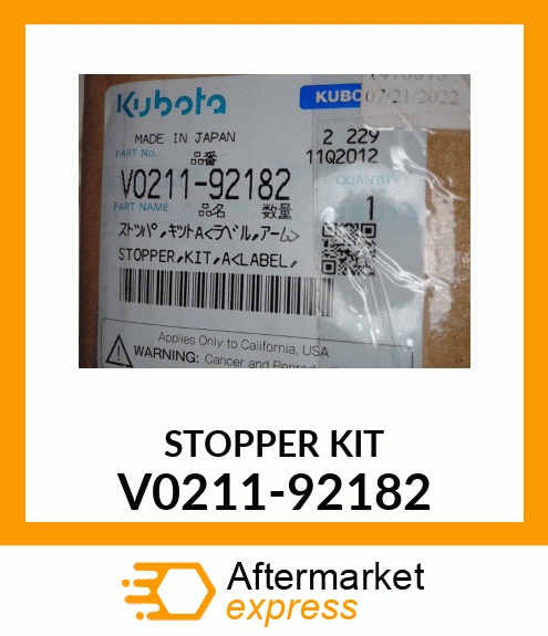 STOPPER KIT V0211-92182