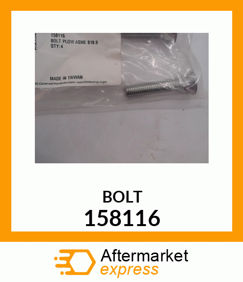 Spare part 158116 + BOLT