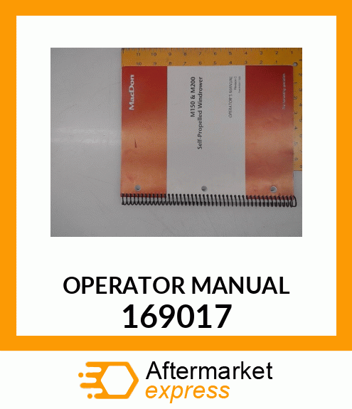 Spare part 169017 + OPERATOR_MANUAL