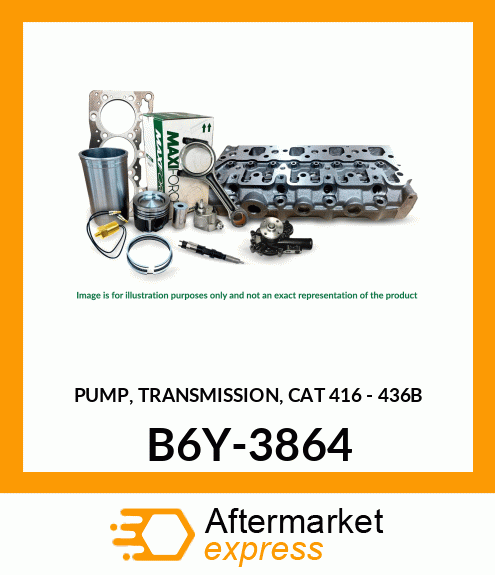 PUMP, TRANSMISSION, CAT 416-436 B6Y-3864