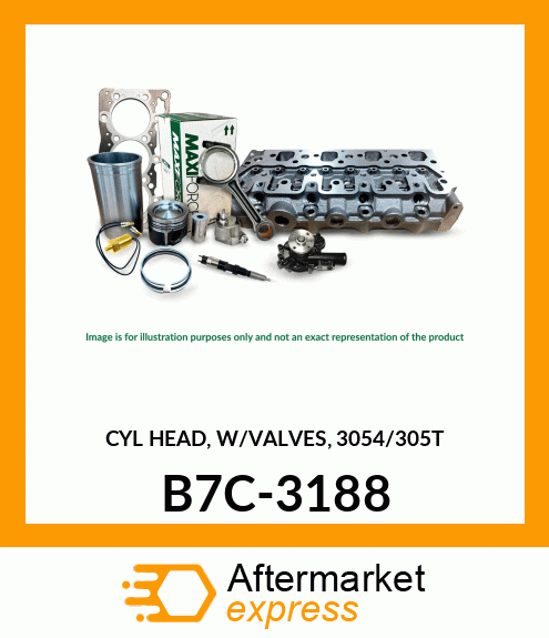 CYL HEAD, W/VALVES, 3054/305T B7C-3188