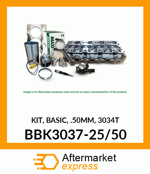 Spare part BBK3037-25/50 + KIT, BASIC, .50MM, 3034T