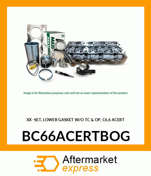 SET, LOWER GASKET W/O TC & OP, C6.6 ACERT BC66ACERTBOG