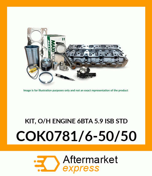 KIT, O/H ENGINE 6BTA 5.9 ISB STD COK0781/6-50/50