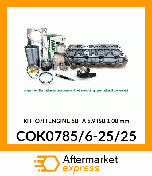 KIT, O/H ENGINE 6BTA 5.9 ISB 1.00 mm COK0785/6-25/25