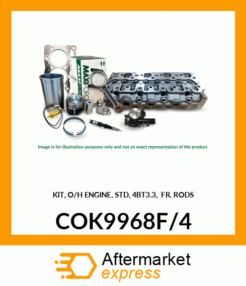 KIT, O/H ENGINE, STD, 4BT3.3, FR. RODS COK9968F/4