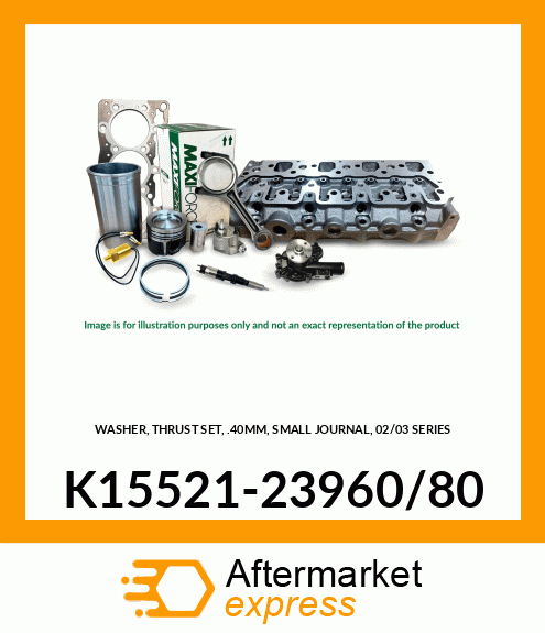 THRUST WASHER SET, .40MM, 02/03 SERIES SMALL JOURNAL K15521-23960/80