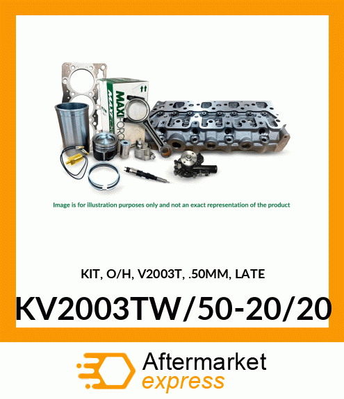 KIT, O/H, V2003T, .50MM, LATE KV2003TW/50-20/20