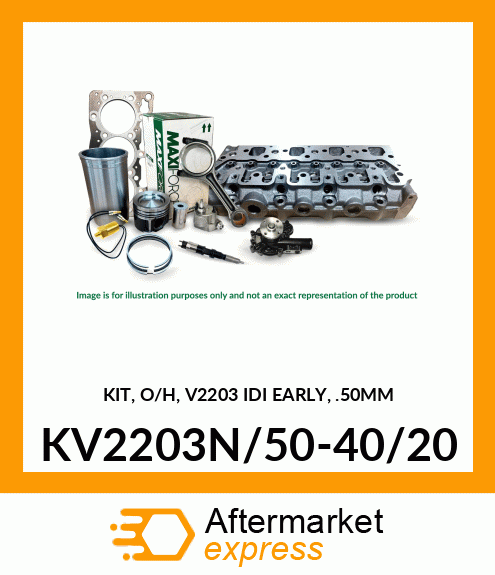 KIT, O/H, V2203 IDI EARLY, .50MM KV2203N/50-40/20