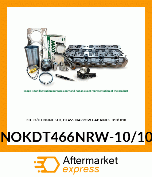 KIT, O/H ENGINE STD, DT466, NARROW GAP RINGS .010/.010 NOKDT466NRW-10/10