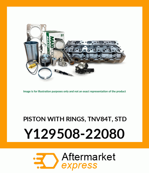 PISTON WITH RINGS, TNV84T, STD Y129508-22080