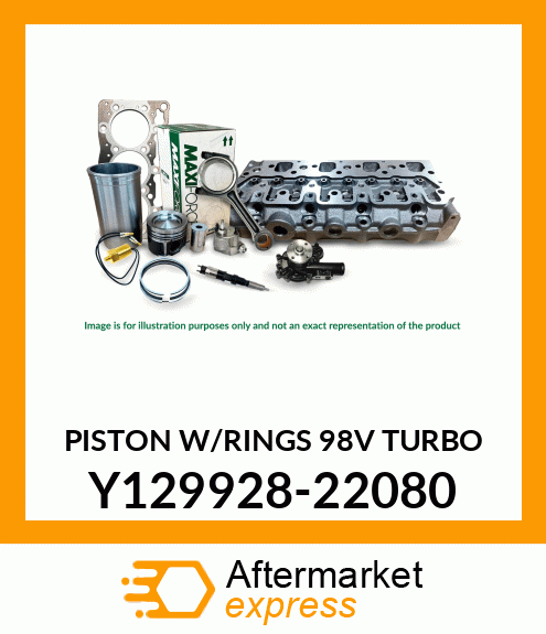 PISTON W/RINGS 98V TURBO Y129928-22080