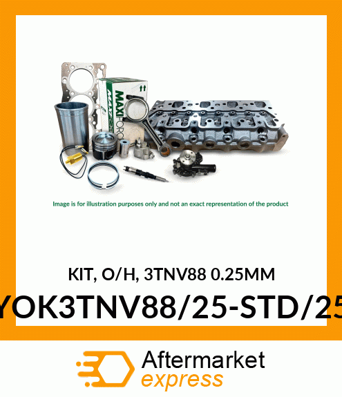 KIT, O/H, 3TNV88 0.25MM YOK3TNV88/25-STD/25