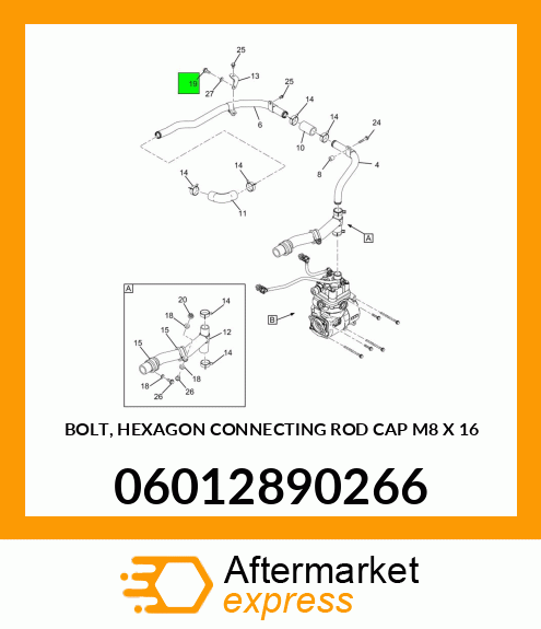 BOLT, HEXAGON CONNECTING ROD CAP M8 X 16 06012890266