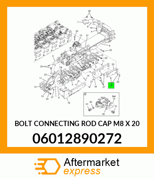 BOLT CONNECTING ROD CAP M8 X 20 06012890272