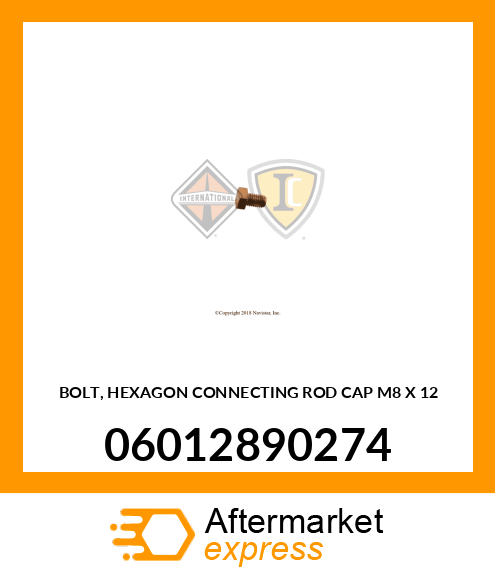 BOLT, HEXAGON CONNECTING ROD CAP M8 X 12 06012890274