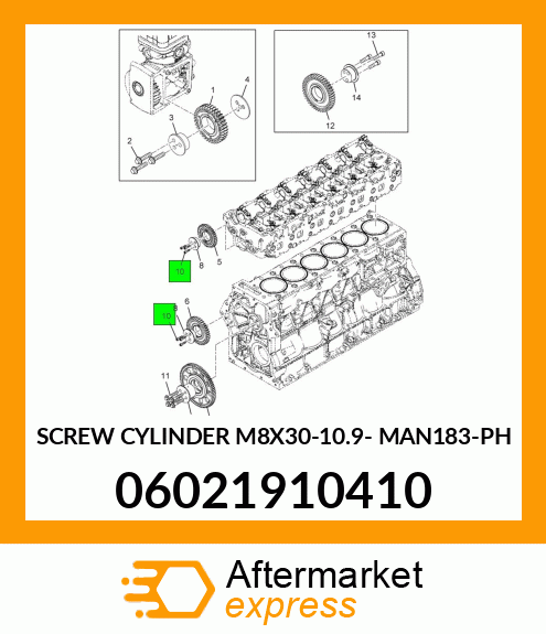 Spare part 06021910410 + SCREW CYLINDER M8X30-10.9- MAN183-PH