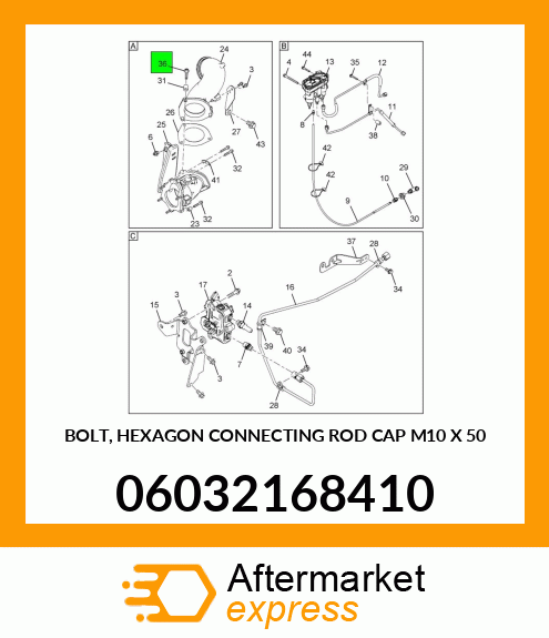 BOLT, HEXAGON CONNECTING ROD CAP M10 X 50 06032168410