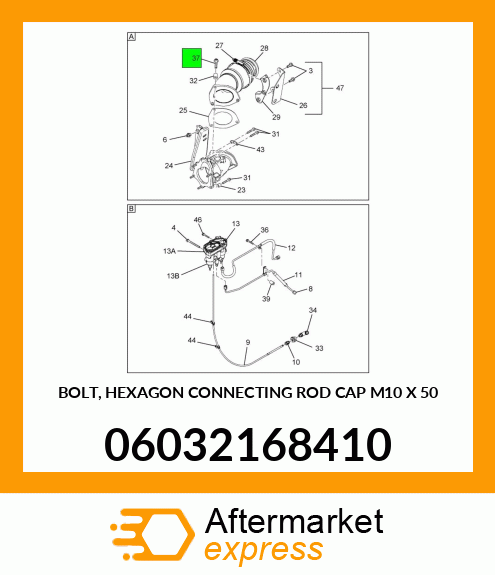 BOLT, HEXAGON CONNECTING ROD CAP M10 X 50 06032168410