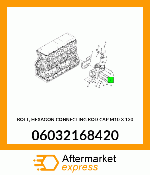 BOLT, HEXAGON CONNECTING ROD CAP M10 X 130 06032168420