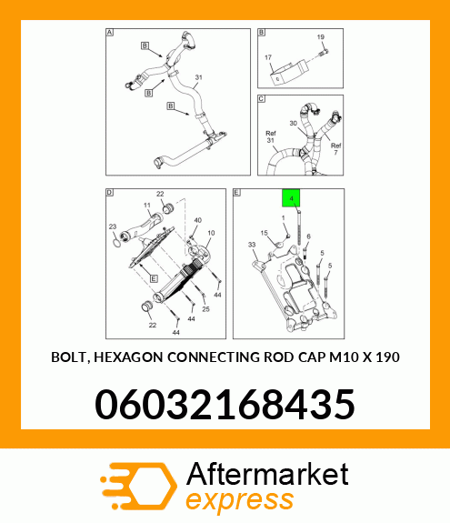 BOLT, HEXAGON CONNECTING ROD CAP M10 X 190 06032168435