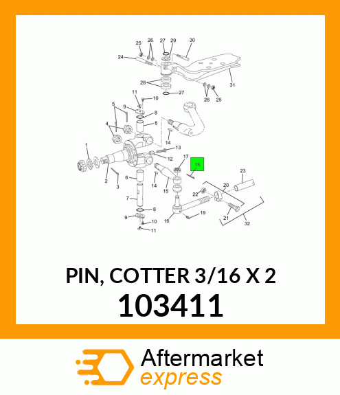 PIN, COTTER 3/16" X 2" 103411