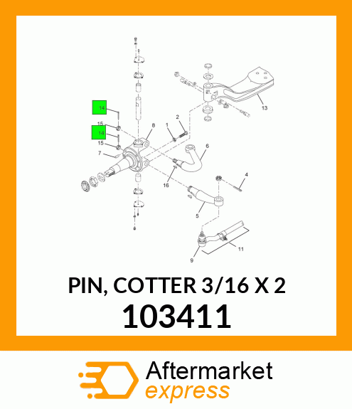 PIN, COTTER 3/16" X 2" 103411