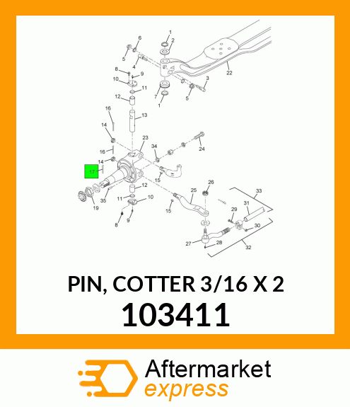 PIN, COTTER 3/16" X 2" 103411