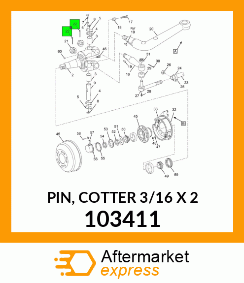 PIN, COTTER 3/16" X 2" 103411