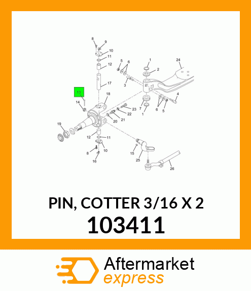 PIN, COTTER 3/16" X 2" 103411