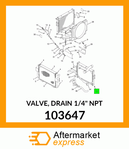 VALVE, DRAIN 1/4" NPT 103647