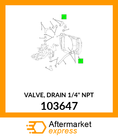 VALVE, DRAIN 1/4" NPT 103647