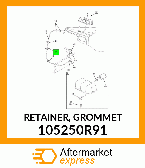 RETAINER, GROMMET 105250R91