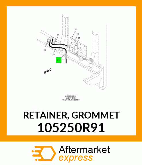 RETAINER, GROMMET 105250R91